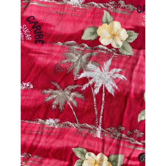 Caribbean Joe Womens 3X Red Hawaiian Button-Up Shirt With Tropical Floral Print - Picture 8 of 8